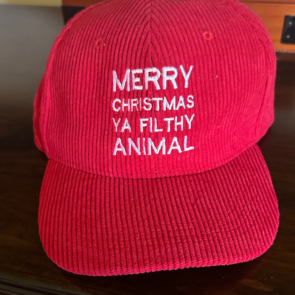 Red Holiday Corduroy Cap